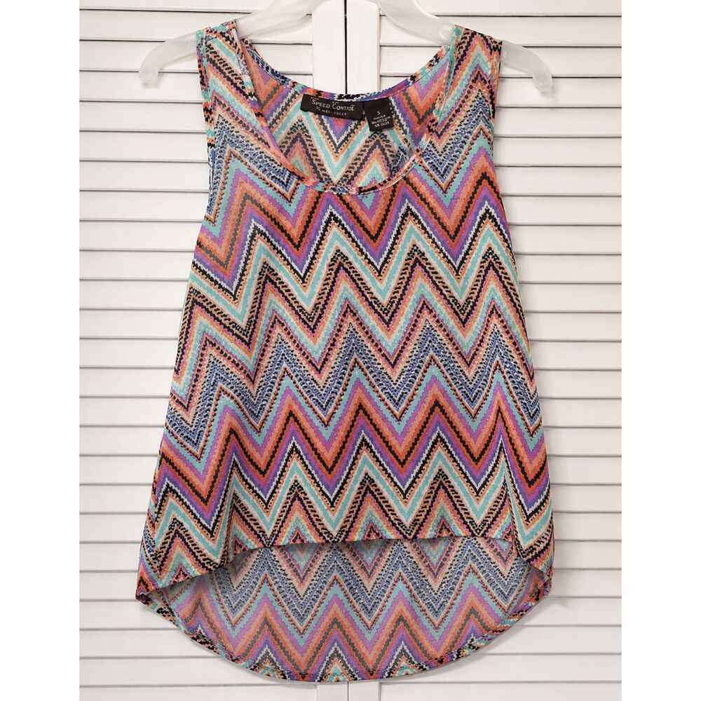Short Sleeve High-Low Tank Top by Speed Control Size S
